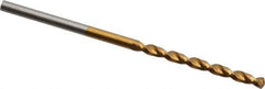 Guhring - 1.95mm 130° Cobalt Jobber Drill - TiN Finish, Right Hand Cut, Parabolic Flute, Straight Shank, 1-15/16" OAL, Standard Point - Eagle Tool & Supply
