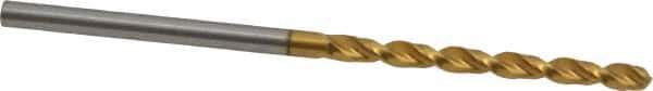 Guhring - 2.3mm 130° Cobalt Jobber Drill - TiN Finish, Right Hand Cut, Parabolic Flute, Straight Shank, 2-3/32" OAL, Standard Point - Eagle Tool & Supply