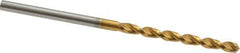 Guhring - 2.35mm 130° Cobalt Jobber Drill - TiN Finish, Right Hand Cut, Parabolic Flute, Straight Shank, 2-3/32" OAL, Standard Point - Eagle Tool & Supply