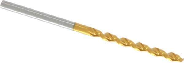 Guhring - 2.6mm 130° Cobalt Jobber Drill - TiN Finish, Right Hand Cut, Parabolic Flute, Straight Shank, 2-1/4" OAL, Standard Point - Eagle Tool & Supply