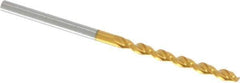 Guhring - 2.6mm 130° Cobalt Jobber Drill - TiN Finish, Right Hand Cut, Parabolic Flute, Straight Shank, 2-1/4" OAL, Standard Point - Eagle Tool & Supply