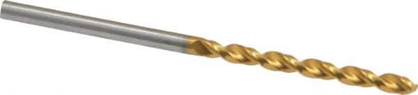 Guhring - 2.8mm 130° Cobalt Jobber Drill - TiN Finish, Right Hand Cut, Parabolic Flute, Straight Shank, 2-13/32" OAL, Standard Point - Eagle Tool & Supply