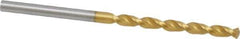Guhring - 3.3mm 130° Cobalt Jobber Drill - TiN Finish, Right Hand Cut, Parabolic Flute, Straight Shank, 2-9/16" OAL, Standard Point - Eagle Tool & Supply