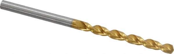 Guhring - 3.7mm 130° Cobalt Jobber Drill - TiN Finish, Right Hand Cut, Parabolic Flute, Straight Shank, 2-3/4" OAL, Standard Point - Eagle Tool & Supply