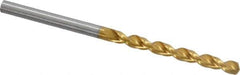 Guhring - 3.7mm 130° Cobalt Jobber Drill - TiN Finish, Right Hand Cut, Parabolic Flute, Straight Shank, 2-3/4" OAL, Standard Point - Eagle Tool & Supply
