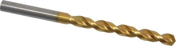 Guhring - 6.5mm 130° Cobalt Jobber Drill - TiN Finish, Right Hand Cut, Parabolic Flute, Straight Shank, 101mm OAL, Standard Point - Eagle Tool & Supply