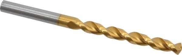 Guhring - 6.6mm 130° Cobalt Jobber Drill - TiN Finish, Right Hand Cut, Parabolic Flute, Straight Shank, 101mm OAL, Standard Point - Eagle Tool & Supply
