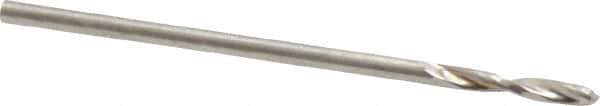 Guhring - 1.2mm 130° Parabolic Flute High Speed Steel Screw Machine Drill Bit - Bright Finish, Right Hand Cut, 7mm Flute Length, 28mm OAL, Standard Point, Straight Shank - Eagle Tool & Supply