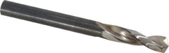 Guhring - 6.3mm 130° Parabolic Flute High Speed Steel Screw Machine Drill Bit - Bright Finish, Right Hand Cut, 31mm Flute Length, 70mm OAL, Standard Point, Straight Shank - Eagle Tool & Supply
