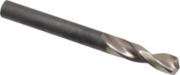 Guhring - 6.6mm 130° Parabolic Flute High Speed Steel Screw Machine Drill Bit - Bright Finish, Right Hand Cut, 31mm Flute Length, 70mm OAL, Standard Point, Straight Shank - Eagle Tool & Supply