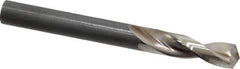 Guhring - 8mm 130° Parabolic Flute High Speed Steel Screw Machine Drill Bit - Bright Finish, Right Hand Cut, 37mm Flute Length, 79mm OAL, Standard Point, Straight Shank - Eagle Tool & Supply