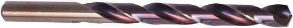 Precision Twist Drill - Letter X 135° High Speed Steel Jobber Drill - Purple/Bronze Finish, Right Hand Cut, 5-1/8" OAL, Split Point - Eagle Tool & Supply