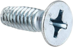Value Collection - 1/4-20 UNC Thread, 3/4" OAL, Phillips Drive Steel Thread Cutting Screw - Flat Head, Grade 2, Point Type F, Zinc-Plated Finish - Eagle Tool & Supply