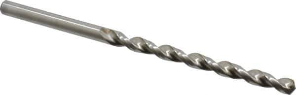 Accupro - 11/32", 130° Point, Parabolic Flute, Vanadium High Speed Steel Taper Length Drill Bit - Bright Finish, 4-17/32" Flute Length, 6-7/8" OAL - Eagle Tool & Supply