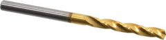 Guhring - 3.2mm 150° Solid Carbide Jobber Drill - TiN Finish, Right Hand Cut, Spiral Flute, Straight Shank, 1.929" OAL, Standard Point - Eagle Tool & Supply
