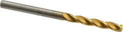 Guhring - 3.3mm 150° Solid Carbide Jobber Drill - TiN Finish, Right Hand Cut, Spiral Flute, Straight Shank, 1.929" OAL, Standard Point - Eagle Tool & Supply