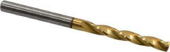 Guhring - 3.5mm 150° Solid Carbide Jobber Drill - TiN Finish, Right Hand Cut, Spiral Flute, Straight Shank, 2.047" OAL, Standard Point - Eagle Tool & Supply