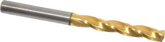 Guhring - 5mm 150° Solid Carbide Jobber Drill - TiN Finish, Right Hand Cut, Spiral Flute, Straight Shank, 2.441" OAL, Standard Point - Eagle Tool & Supply