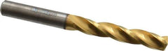 Guhring - 6.6mm 150° Solid Carbide Jobber Drill - TiN Finish, Right Hand Cut, Spiral Flute, Straight Shank, 2.756" OAL, Standard Point - Eagle Tool & Supply