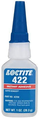 Loctite - 1 oz Bottle Clear Instant Adhesive - Series 422, 30 sec Working Time, 24 hr Full Cure Time, Bonds to Metal, Plastic & Rubber - Eagle Tool & Supply