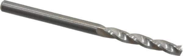 Guhring - 3mm 150° Solid Carbide Jobber Drill - Bright Finish, Right Hand Cut, Spiral Flute, Straight Shank, 46mm OAL, Standard Point - Eagle Tool & Supply