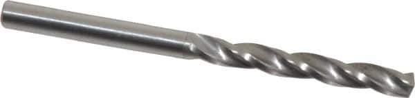 Guhring - 3.9mm 150° Solid Carbide Jobber Drill - Bright Finish, Right Hand Cut, Spiral Flute, Straight Shank, 55mm OAL, Standard Point - Eagle Tool & Supply