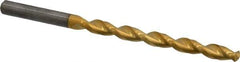 Guhring - Letter C 130° Solid Carbide Jobber Drill - TiN Finish, Right Hand Cut, Parabolic Flute, Straight Shank, 101.6mm OAL, Standard Point - Eagle Tool & Supply
