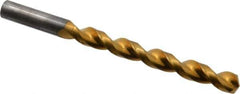 Guhring - 10.5mm 130° Solid Carbide Jobber Drill - TiN Finish, Right Hand Cut, Parabolic Flute, Straight Shank, 133.35mm OAL, Standard Point - Eagle Tool & Supply