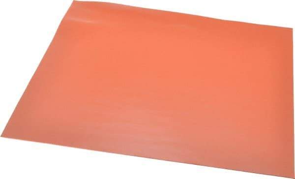 Made in USA - 12" Long, 12" Wide, 0.031" Thick, Silicone Rubber Foam Sheet - 20 Durometer, Orange-Red, -40 to 300°F, 650 psi Tensile Strength, Plain Backing, Stock Length - Eagle Tool & Supply