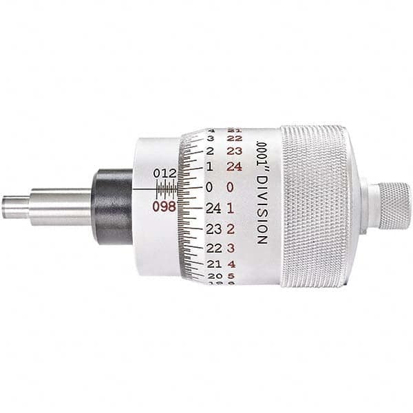 Starrett - 1 Inch, 2-1/16 Inch Plain Thimble, 5/16 Inch Diameter x 1-7/16 Inch Long Spindle, Mechanical Micrometer Head - Eagle Tool & Supply