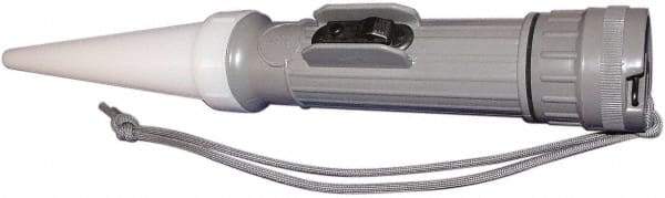 Fulton - White Industrial/Tactical Flashlight - Gray Plastic Body, 2 D Batteries Not Included - Eagle Tool & Supply