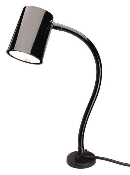 Made in USA - 24 Inch, Gooseneck, Magnetic Mounted, Compact Fluorescent, Black, General Purpose Task Light - 23 Watt, 120 Volt, Nonmagnifying - Eagle Tool & Supply