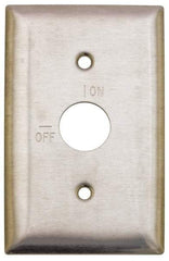 Hubbell Wiring Device-Kellems - 1 Gang, 2-7/8 Inch Long, Switch Plate - Barrel Key Switch, Gray, Stainless Steel - Eagle Tool & Supply