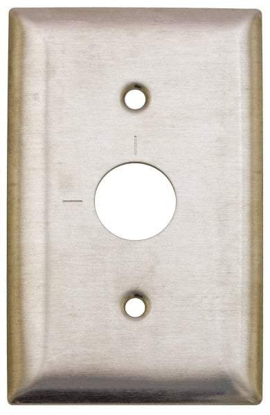 Hubbell Wiring Device-Kellems - 1 Gang, 2-7/8 Inch Long, Switch Plate - Barrel Key Switch, Gray, Stainless Steel - Eagle Tool & Supply