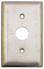 Hubbell Wiring Device-Kellems - 1 Gang, 2-7/8 Inch Long, Switch Plate - Barrel Key Switch, Gray, Stainless Steel - Eagle Tool & Supply