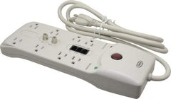 Hubbell Wiring Device-Kellems - 8 Outlets, 125 Volts, 15 Amps, 6' Cord, Power Outlet Strip - Free Hanging Mount, 5-15R NEMA Configuration - Eagle Tool & Supply