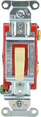 Hubbell Wiring Device-Kellems - 1 Pole, 120 to 277 VAC, 20 Amp, Industrial Grade, Toggle, Wall and Dimmer Light Switch - 1-5/16 Inch Wide x 4-1/16 Inch High - Eagle Tool & Supply