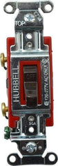 Hubbell Wiring Device-Kellems - 2 Pole, 120 to 277 VAC, 20 Amp, Industrial Grade, Toggle, Wall and Dimmer Light Switch - 1-5/16 Inch Wide x 4-1/16 Inch High - Eagle Tool & Supply