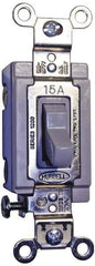 Hubbell Wiring Device-Kellems - 2 Pole, 120 to 277 VAC, 20 Amp, Industrial Grade, Toggle, Wall and Dimmer Light Switch - 1-5/16 Inch Wide x 4-1/16 Inch High - Eagle Tool & Supply