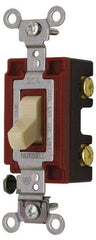 Hubbell Wiring Device-Kellems - 2 Pole, 120 to 277 VAC, 20 Amp, Industrial Grade, Toggle, Wall and Dimmer Light Switch - 1-5/16 Inch Wide x 4-1/16 Inch High - Eagle Tool & Supply