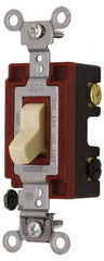 Hubbell Wiring Device-Kellems - 4 Pole, 120 to 277 VAC, 20 Amp, Industrial Grade, Toggle, Wall and Dimmer Light Switch - 1-5/16 Inch Wide x 4-1/16 Inch High - Eagle Tool & Supply