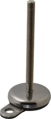 Sunnex - 1/2-13 Bolt Thread, 0.87" High Hygienic Anchoring Stud Mount Leveling Pad & Mount - 1,770 Max Lb Capacity, 2.95" Base Diam, 6" Thread Length - Eagle Tool & Supply