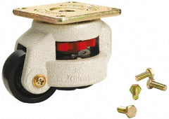 Sunnex - 1-1/4" Wide, Nylon Swivel Caster - 1,300 Lb Capacity, Threaded Stem Mount, 3.74" x 3.74" Plate, Ball Bearing - Eagle Tool & Supply