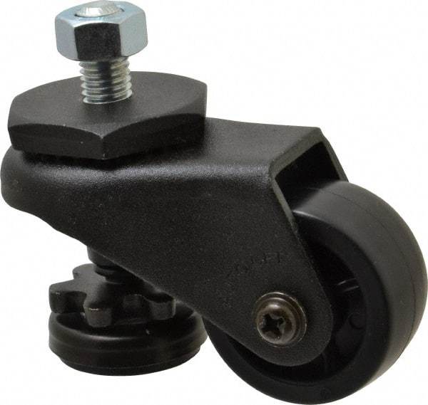 Sunnex - 1" Wide, Nylon Swivel Caster - 200 Lb Capacity, Threaded Stem Mount, 2.87" x 2.87" Plate, Ball Bearing - Eagle Tool & Supply