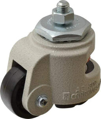 Sunnex - 1" Wide, Nylon Swivel Caster - 300 Lb Capacity, Threaded Stem Mount, 3.54" x 3.54" Plate, Ball Bearing - Eagle Tool & Supply