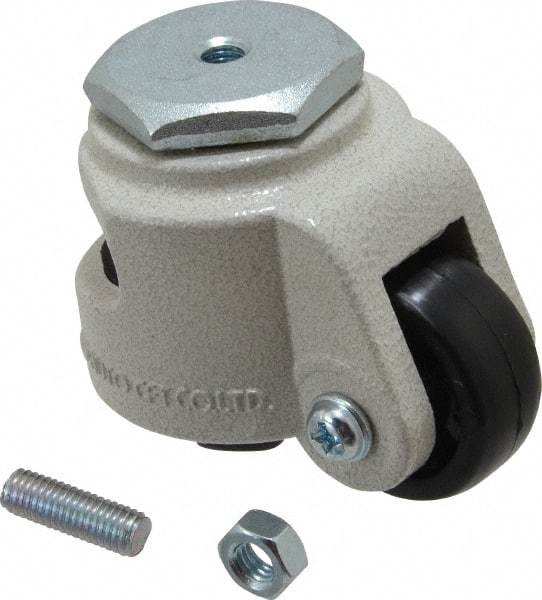 Sunnex - 7/8" Wide, Nylon Swivel Caster - 50 Lb Capacity, Threaded Stem Mount, 2.87" x 2.87" Plate, Ball Bearing - Eagle Tool & Supply