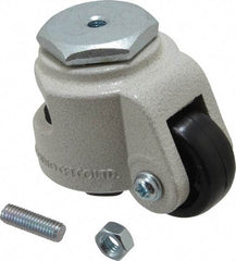 Sunnex - 7/8" Wide, Nylon Swivel Caster - 50 Lb Capacity, Threaded Stem Mount, 2.87" x 2.87" Plate, Ball Bearing - Eagle Tool & Supply