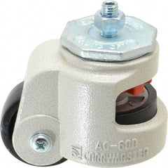 Sunnex - 1-1/8" Wide, Nylon Swivel Caster - 600 Lb Capacity, Threaded Stem Mount, 3.54" x 3.54" Plate, Ball Bearing - Eagle Tool & Supply
