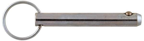 Gibraltar - 3/8" Pin Diam, 2-7/8" Long, Zinc Plated Stainless Steel Ball Lock Hitch Pin - 2-1/2" Usable Length - Eagle Tool & Supply