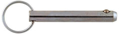 Gibraltar - 3/8" Pin Diam, 2-7/8" Long, Zinc Plated Stainless Steel Ball Lock Hitch Pin - 2-1/2" Usable Length - Eagle Tool & Supply